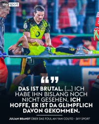 德天空：多特后卫扬-库托在德国杯中受伤，被担架抬下场